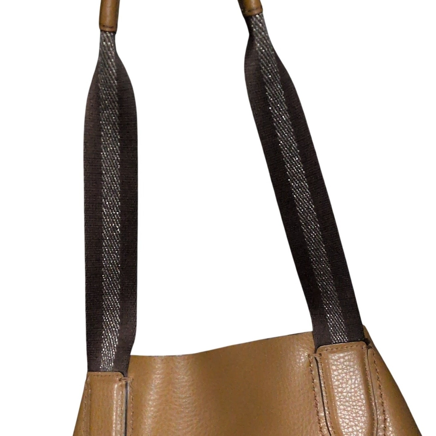 COACH Pebbled Leather Derby Tote Bag Dual Handle Large Tan Brown Handbag F58660