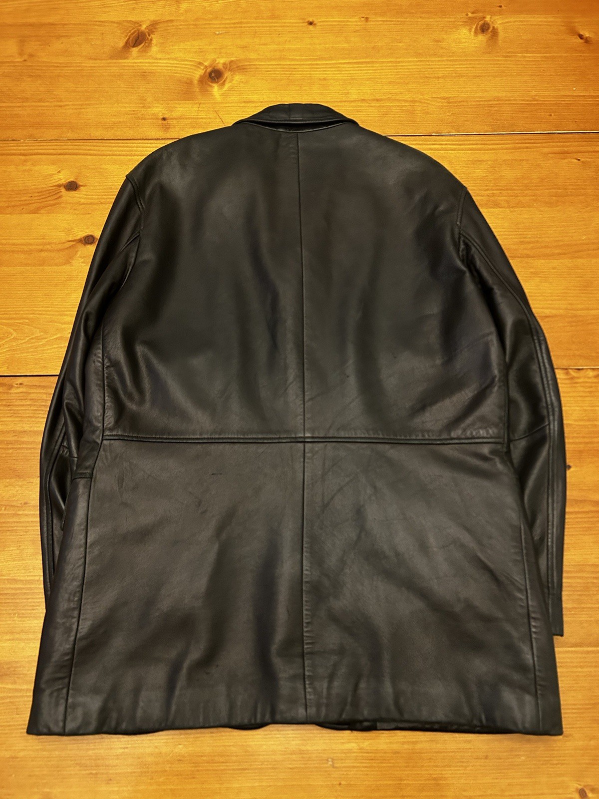 Hugo Boss Lamb Leather 26/2 Italian Nappa Black Jacket Mens 48 Medium Vintage
