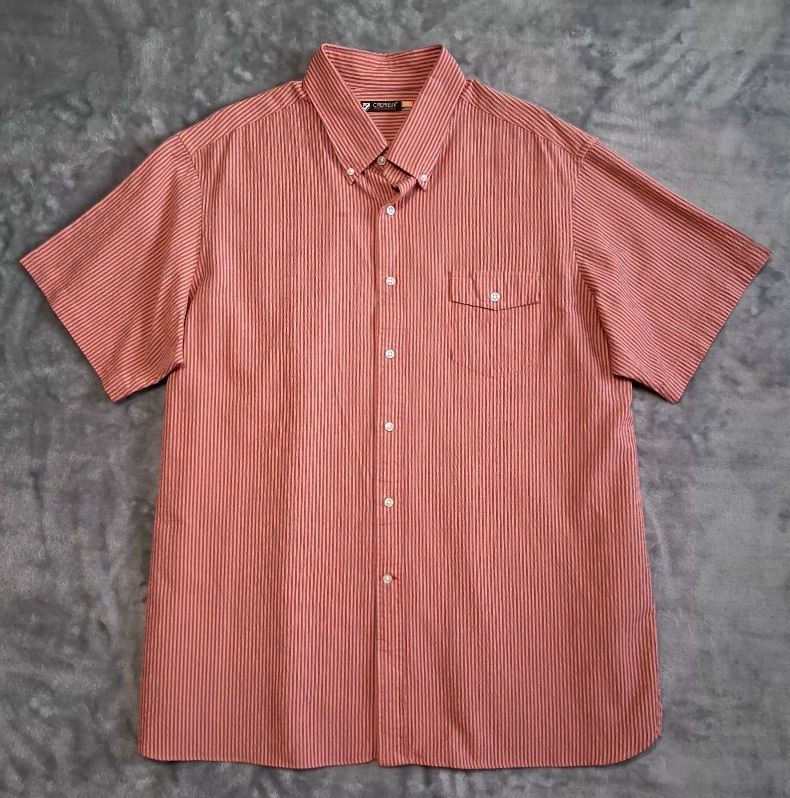 Cremieux Performance Sz XXL Seersucker Short Sleeve Button-Dn Collar/Frnt Shirt