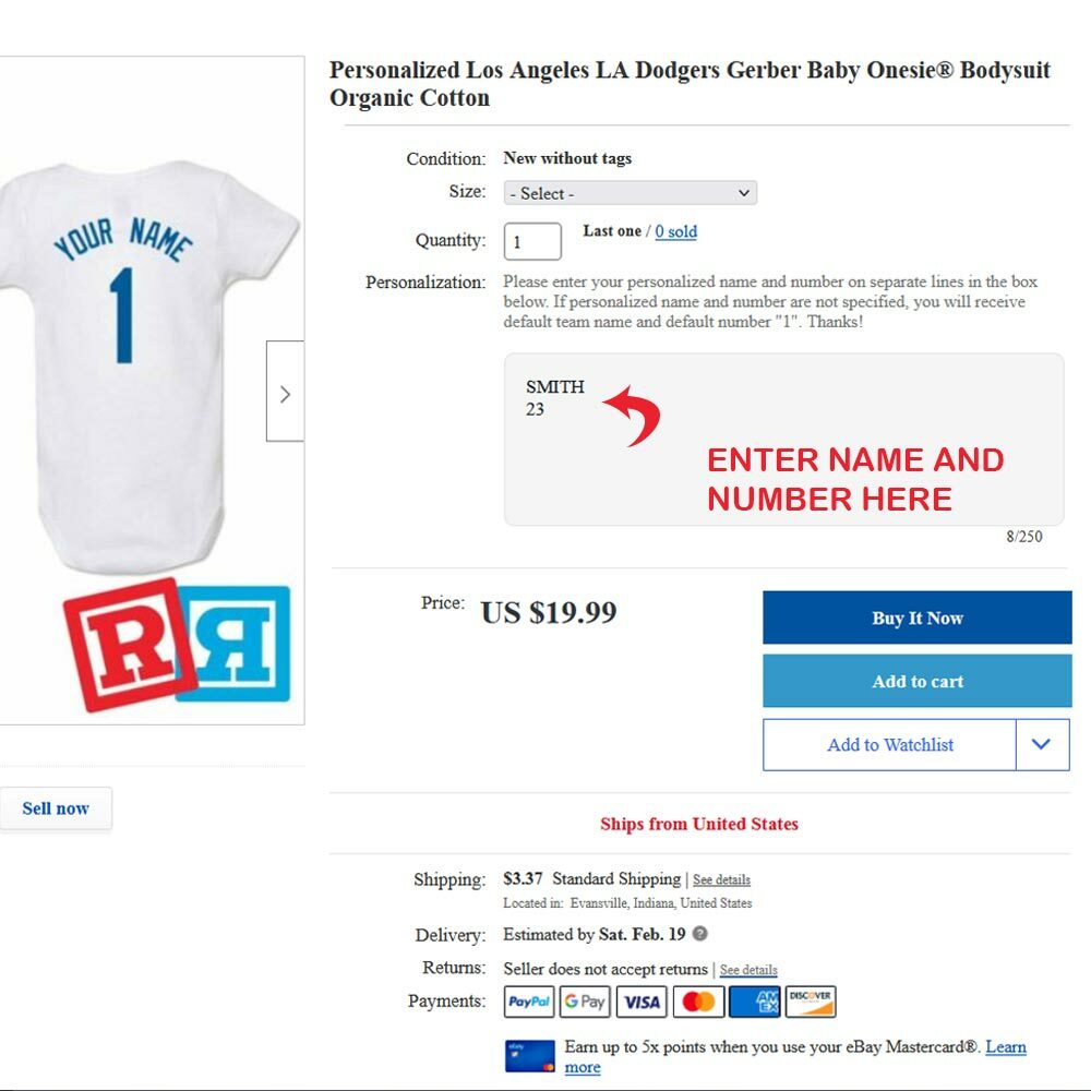 Personalized Chicago White Sox Gerber Baby Onesie® Cotton White Custom Bodysuit