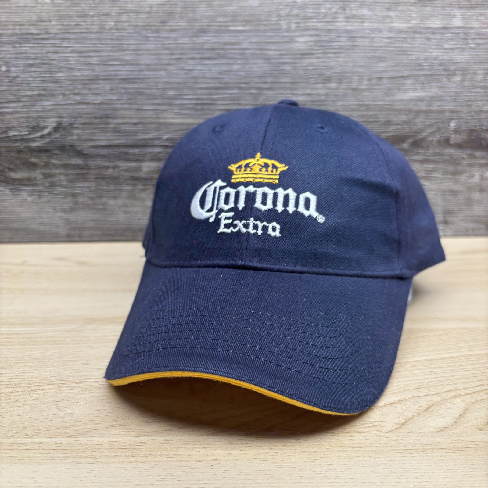 Corona Extra Hat Cap Strap Back Navy Yellow Logo Beer Brand Men