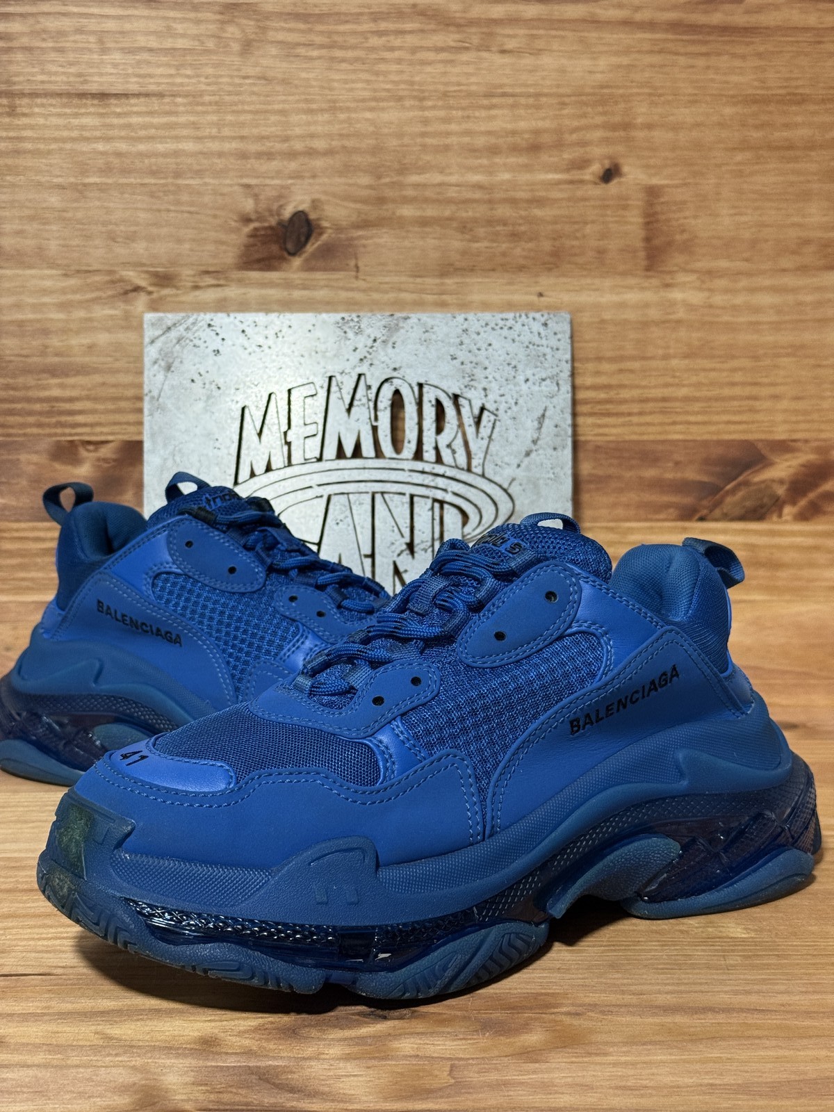 Size 8M/9.5W – Balenciaga Triple S Clear Sole Teal Blue 541624W2GA14810 Pre-Owne