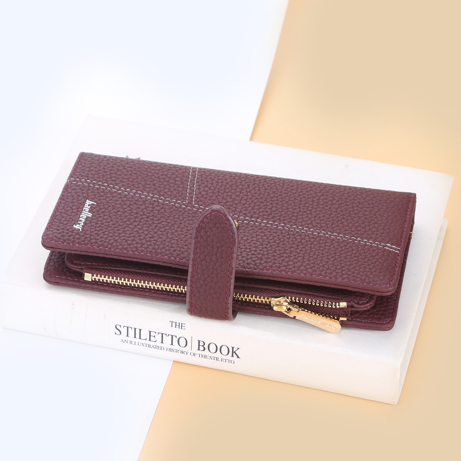 Women Slim Trifold Wallet with Zipper Pocket Hasp Clutch Purse Multi Card Holder