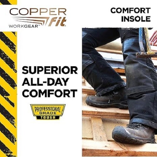 Copper Fit Men’s Work Gear Heavy Duty Insoles for Standing All Day Free Shipping