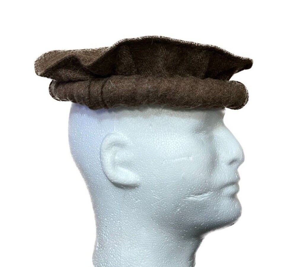 Afghan Pakistan Chitrali Pashtun Tribal Pakol Cap Tupi Kufi Topi Hat Dark Brown