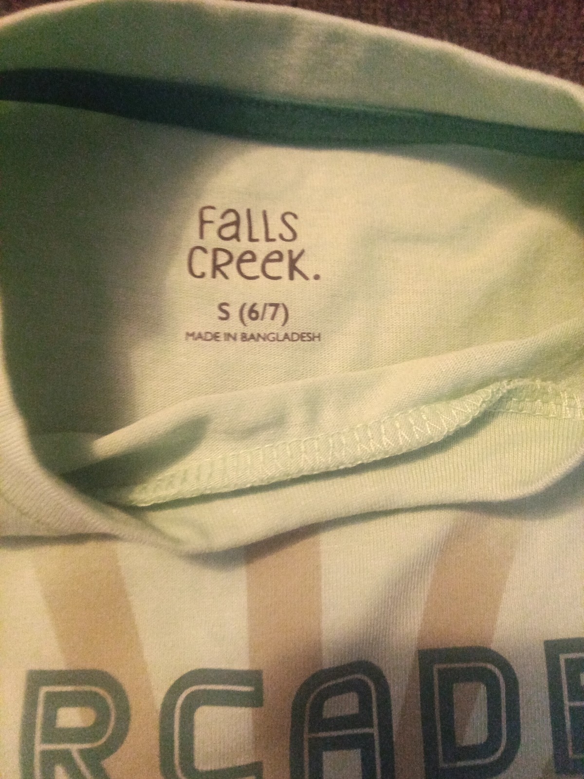 Falls Creek Navy Lime Green Short Sleeve Gamer Graphic T Shirt Boys Size Small