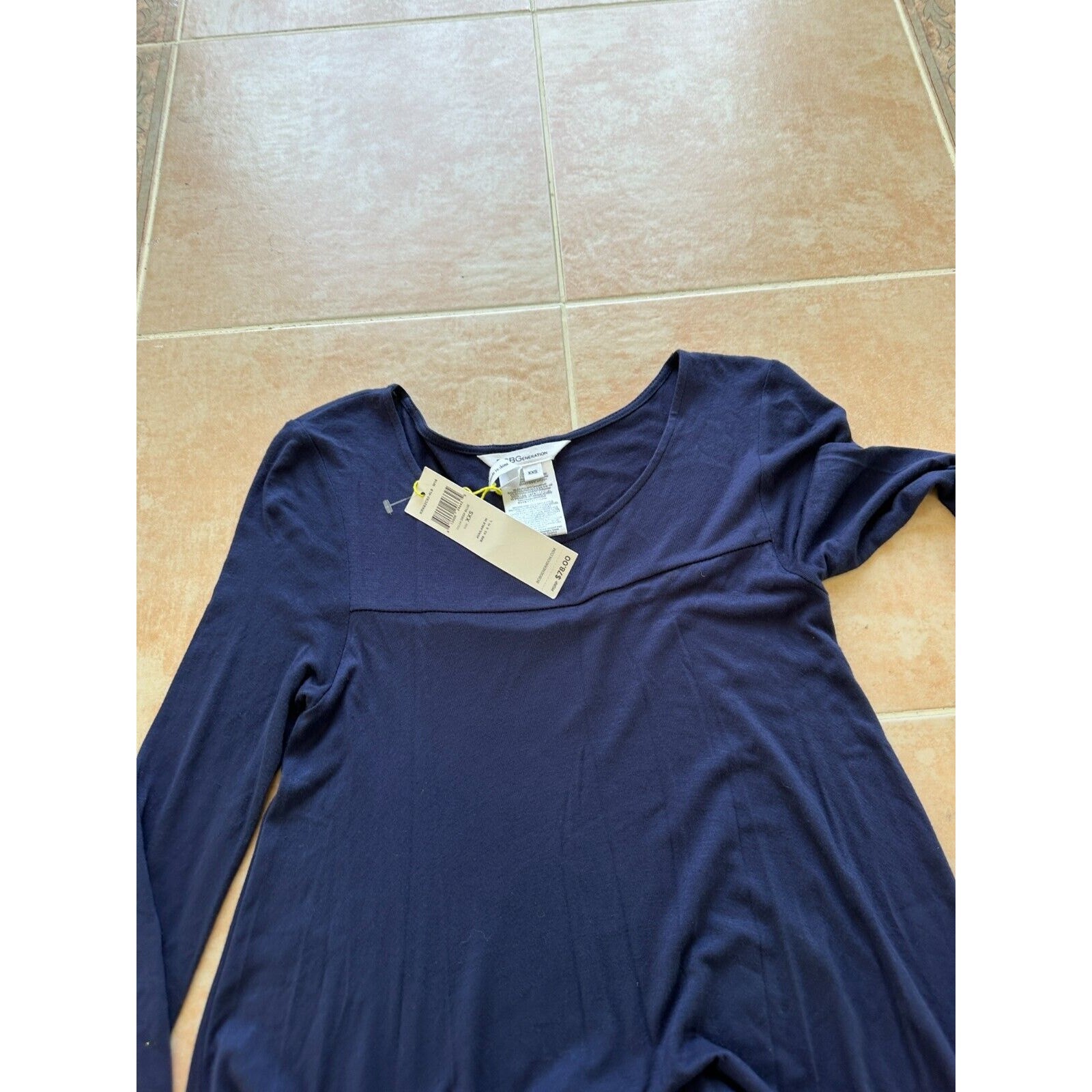 BCBGeneration Deep Blue Long Asymmetrical Dress Size XXS -New