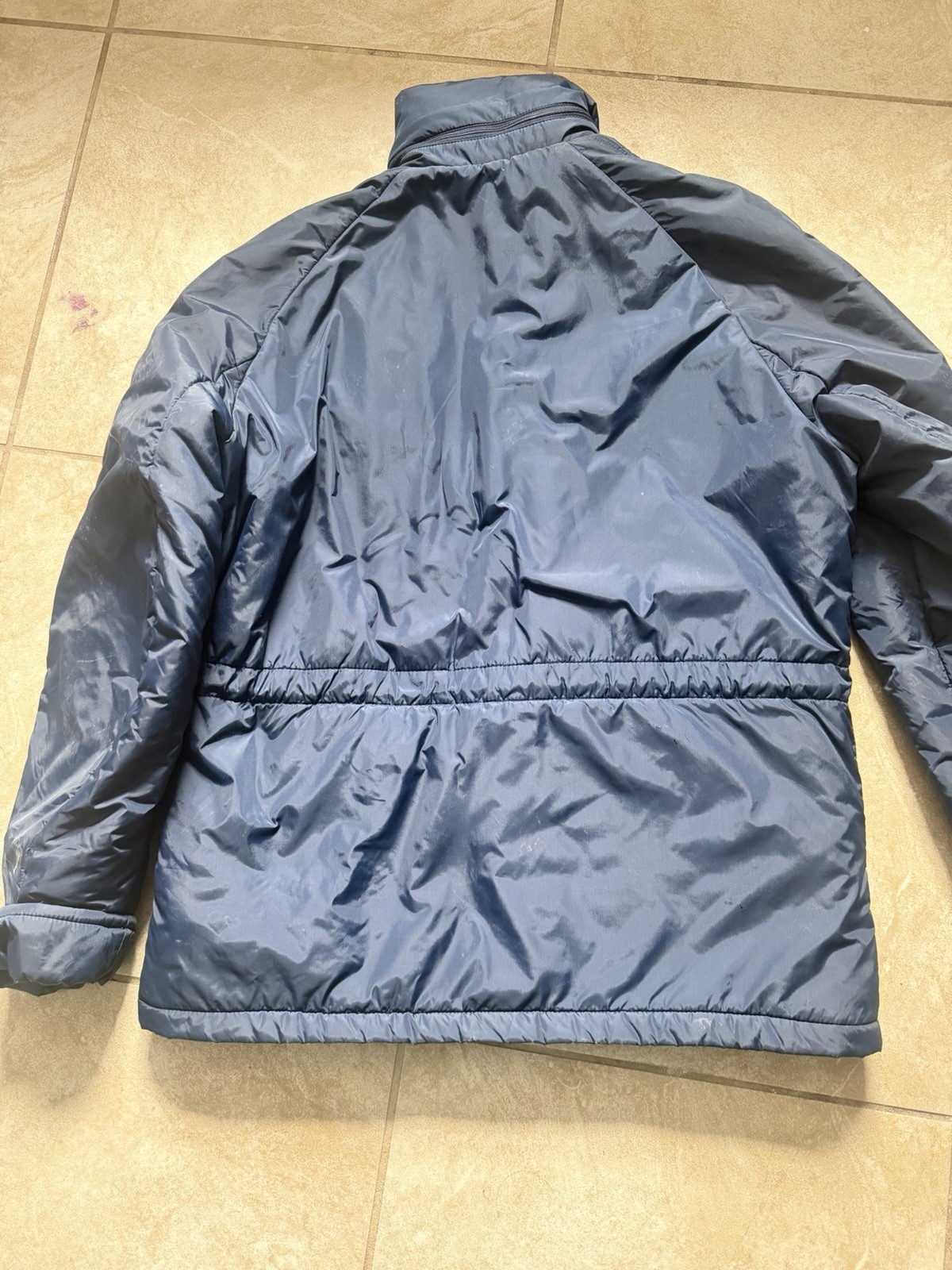 Mighty-Mac Men’s Blue Down Puffer Jacket Full Zip Toggle Stand Collar Lined 42