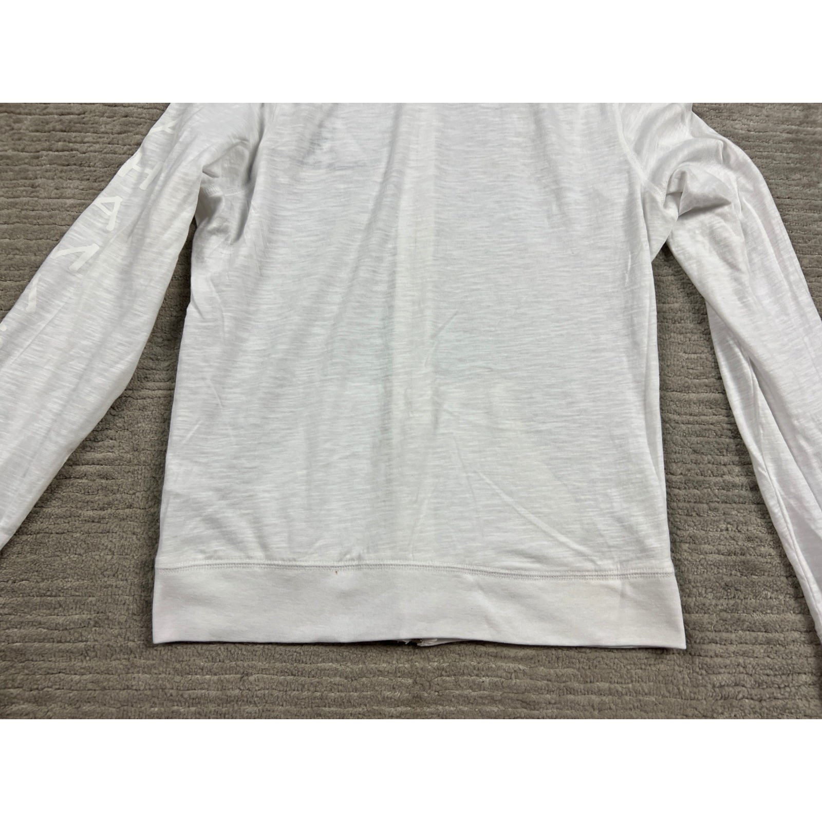 Miami Style Zip Up Hoodie Womens M White Abaco Bahamas Sand Dollar Slub Knit