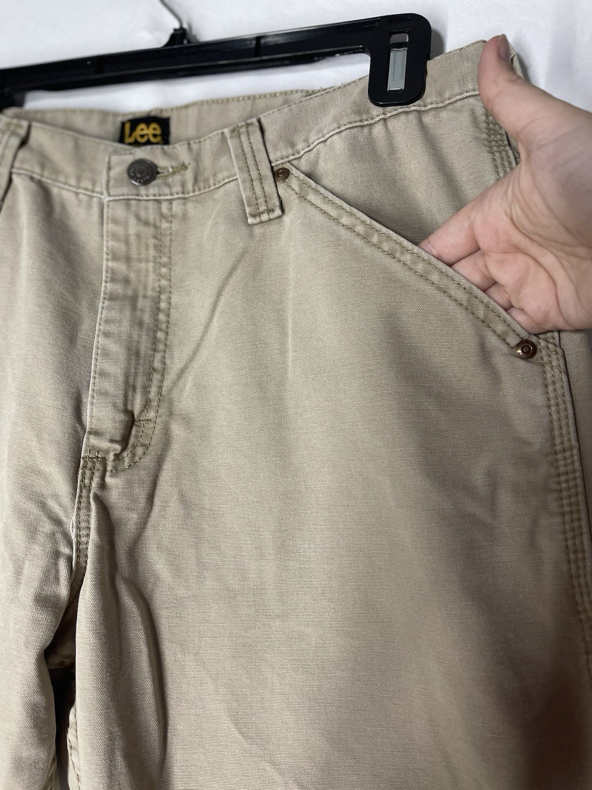 Lee Carpenter Workwear Loose Fit Pants Men’s Size 34×34 Beige Khaki