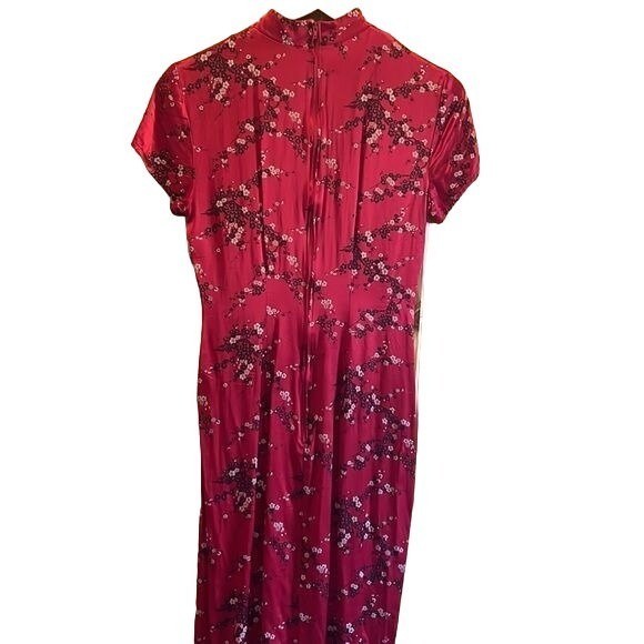 Asian Dress Acetate/Rayon Cherry Blossom Flowers Sz 7/8 by Breakin Loose in the