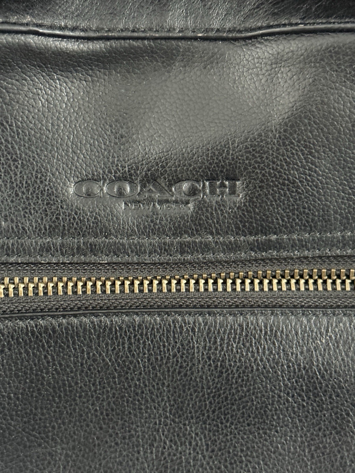 Coach Houston Flight Black Pebble Leather Crossbody Bag F68014 Casual Everyday