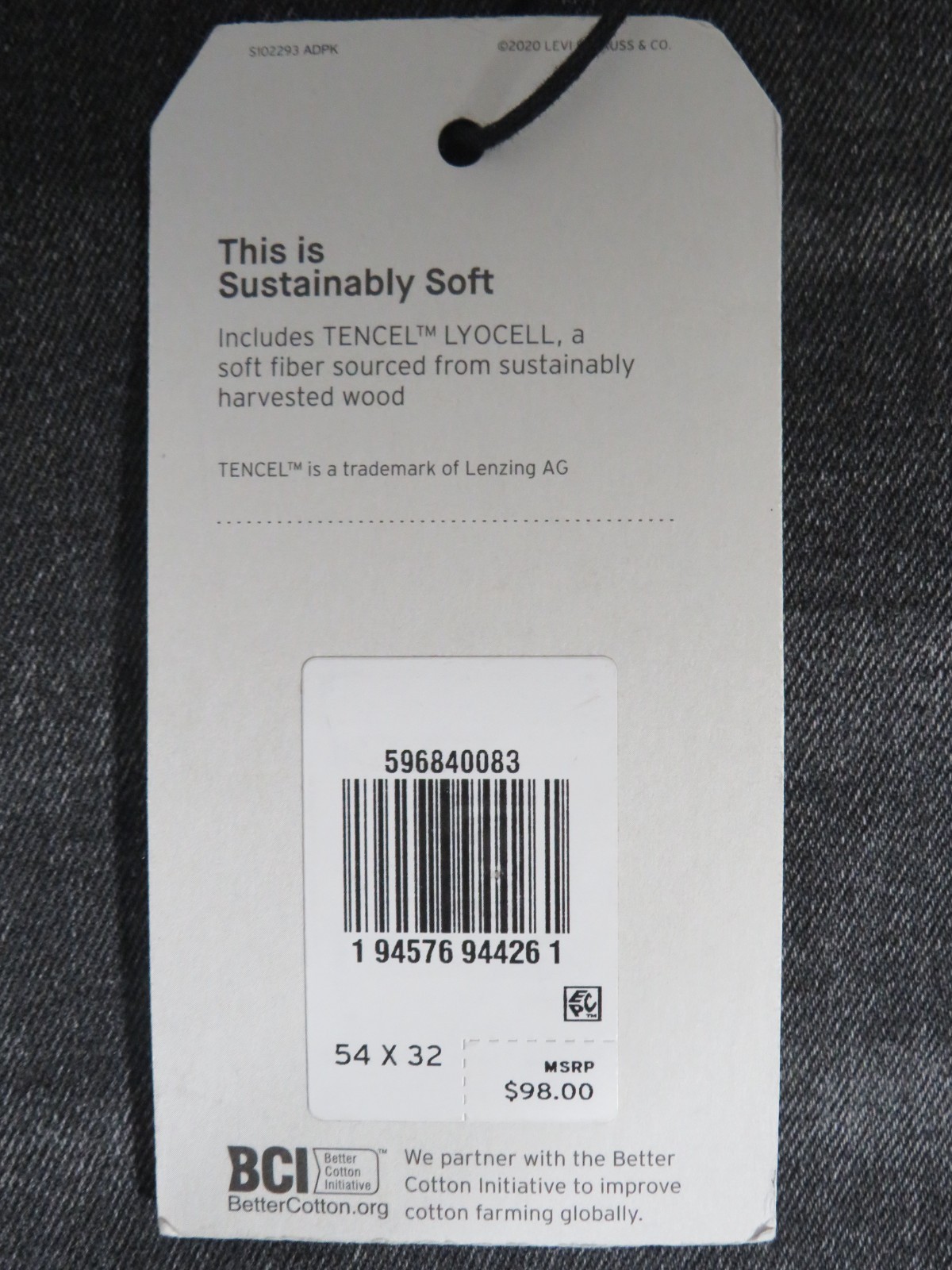 Levis 502 Flex NWT Big Tall 54 x 32 (54 x 31 Actual) Black Denim Jeans New!