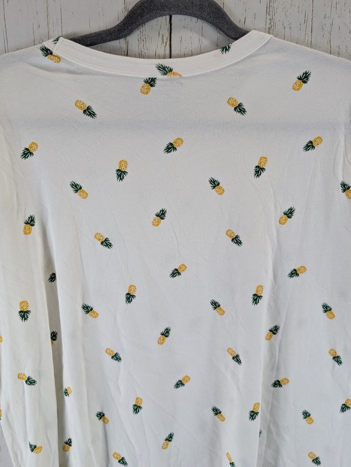 Old Navy Size XL Womens Multicolor Pineapple Print Short Sleeve Cotton Top