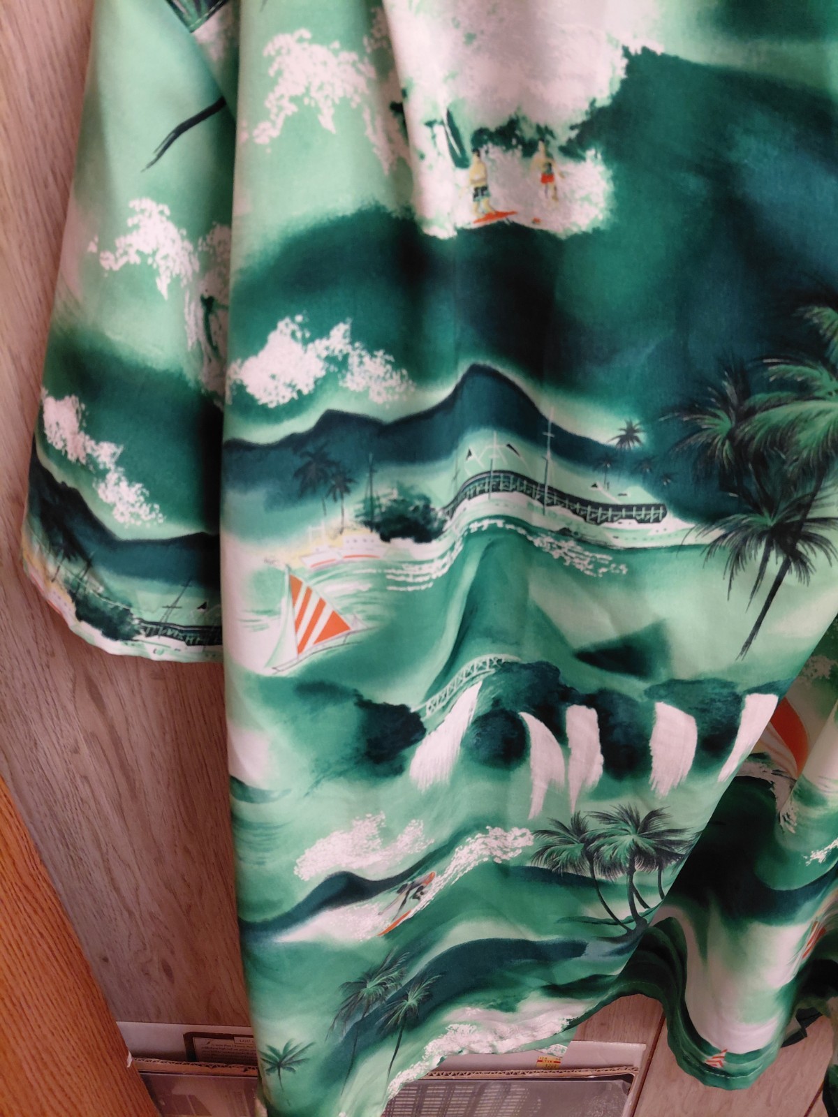 Vtg 70’s Kennington Loop Collar Beach Hawaiian Aloha Polyster Men’s Shirt L