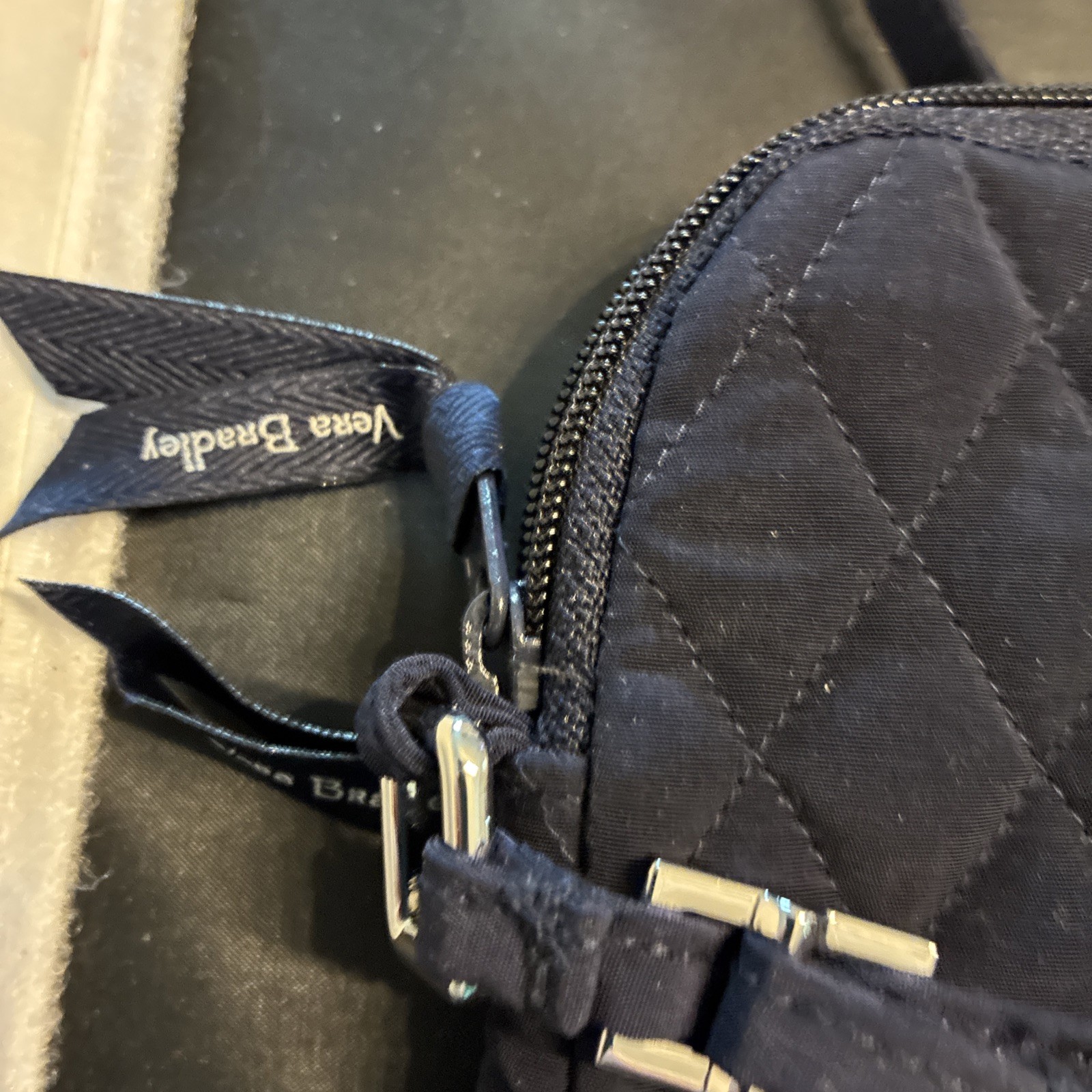 Vera Bradley Solid, Diamond Stitched AIO Crossbody, Performance Twill Navy