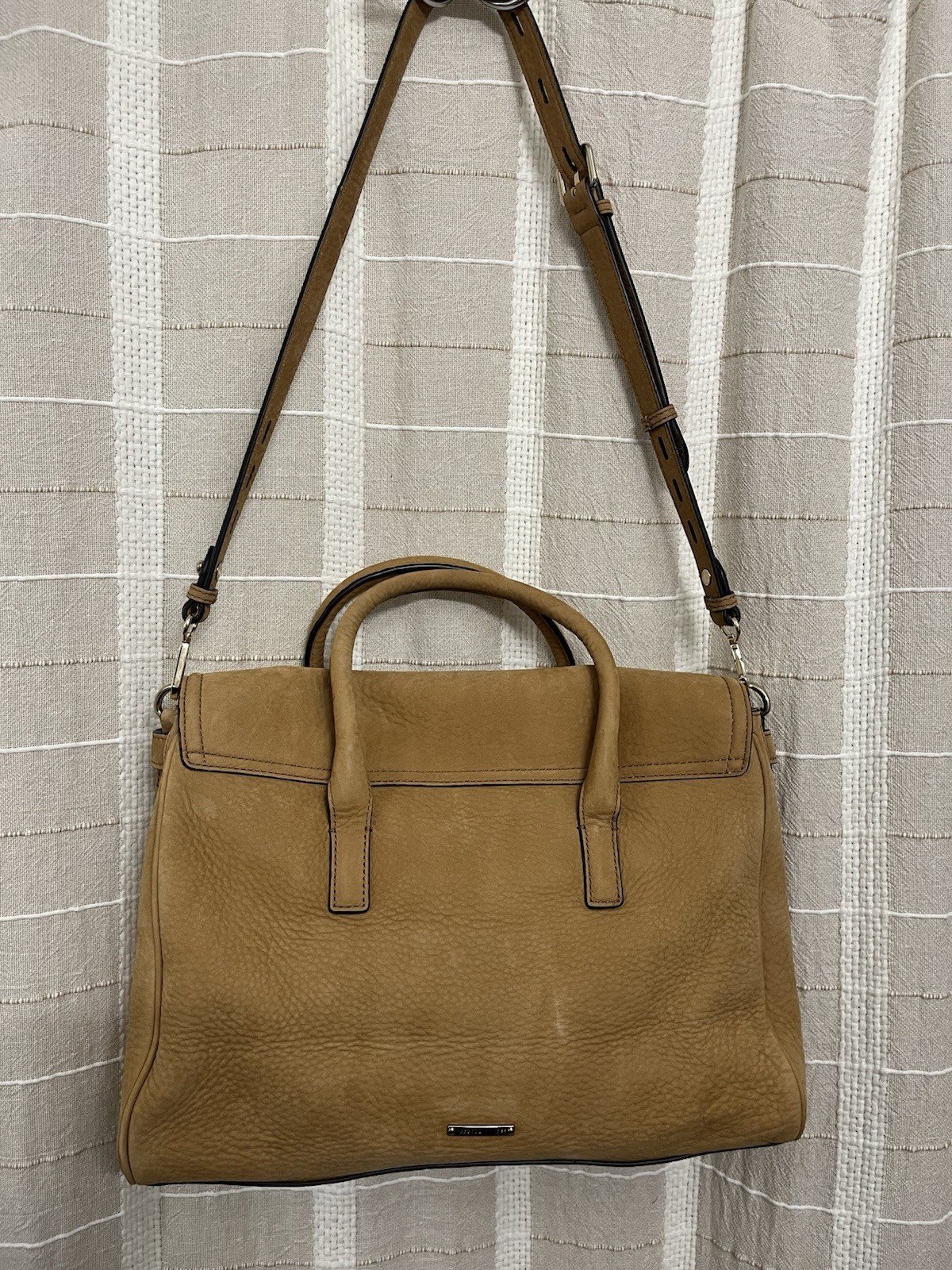 Rebecca Minkoff Tan Nubuck Satchel Top Handle, Detachable Crossbody Strap