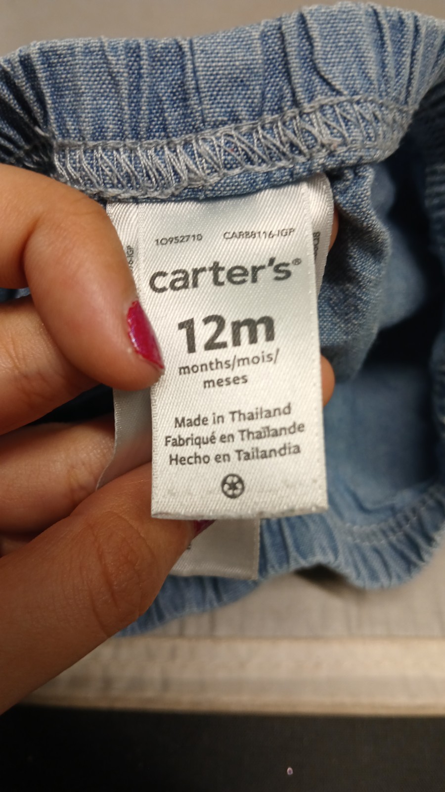 Carter’s Shorts Baby Girls Sz 12M Blue Denim Casual Elastic Bloomer Diaper Cover