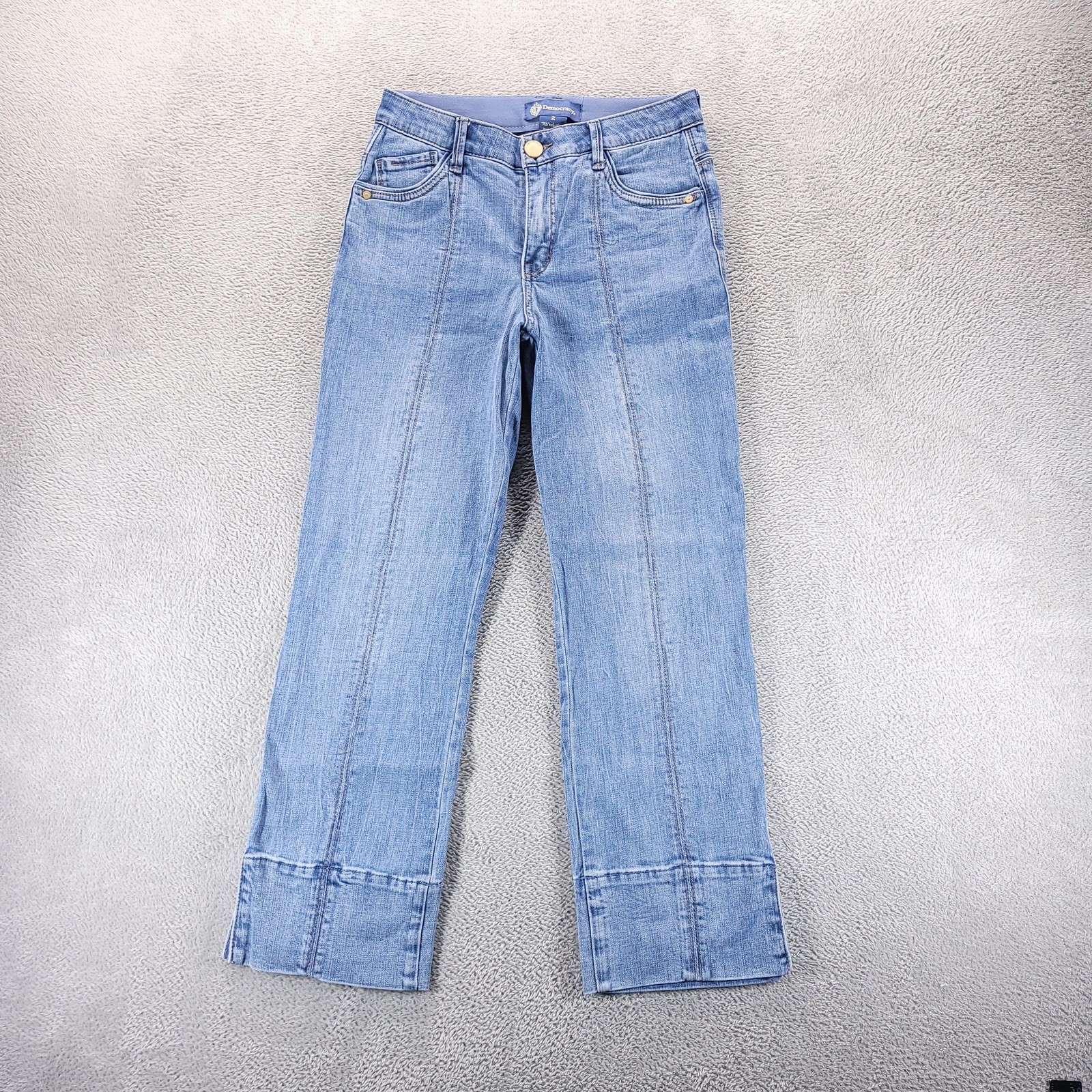 Democracy Jeans Womens 2 Blue High Rise Straight Ab Solution Stretch
