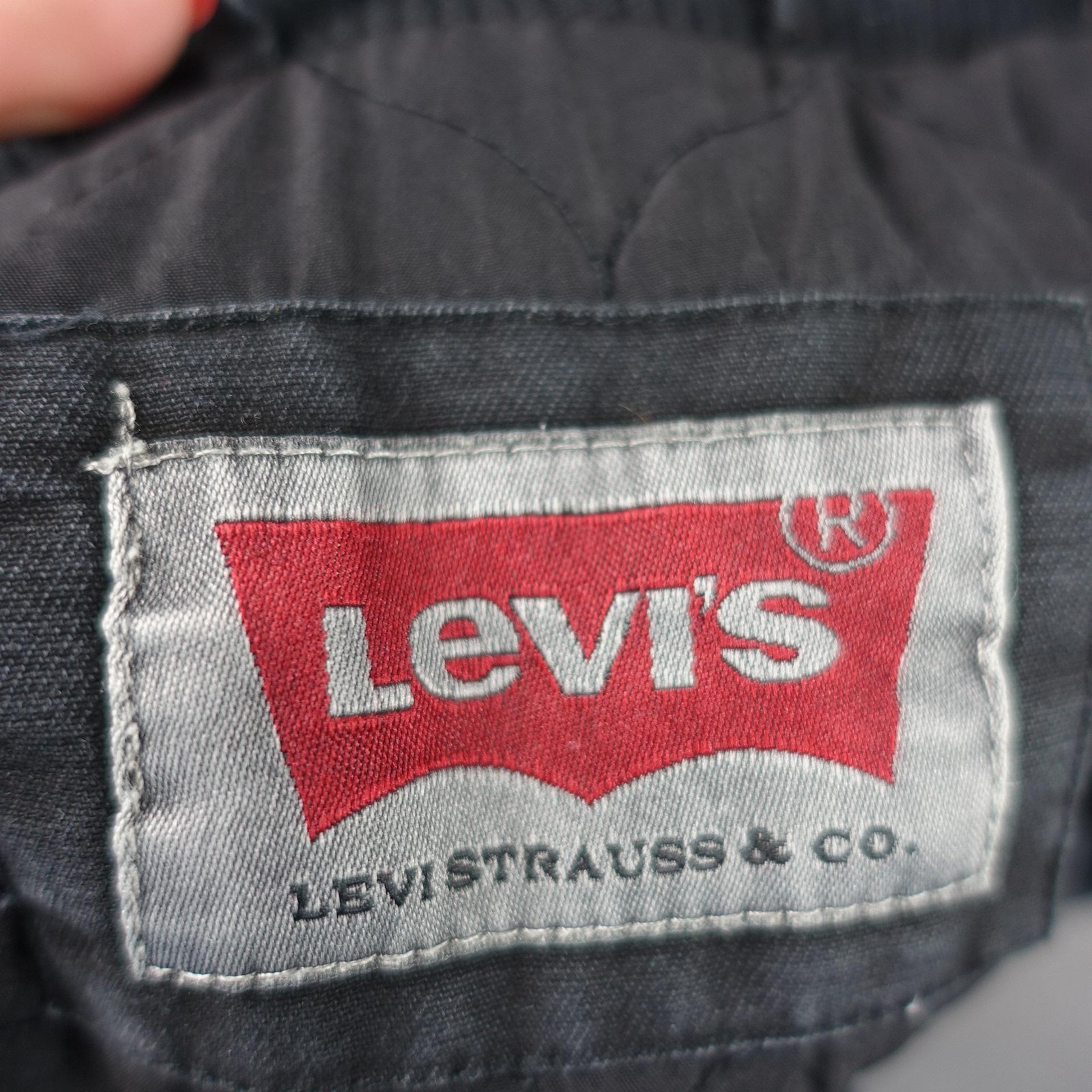 Levis Jacket Mens XL Gray Canvas Military Quilted Lined Insulated Zip Front VTG