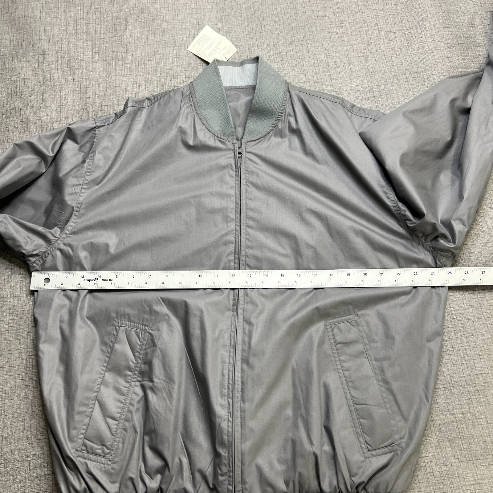 Members Only Reversible Bomber Jacket Mens LT Gray Ribbed Hem & Cuff Full Zip