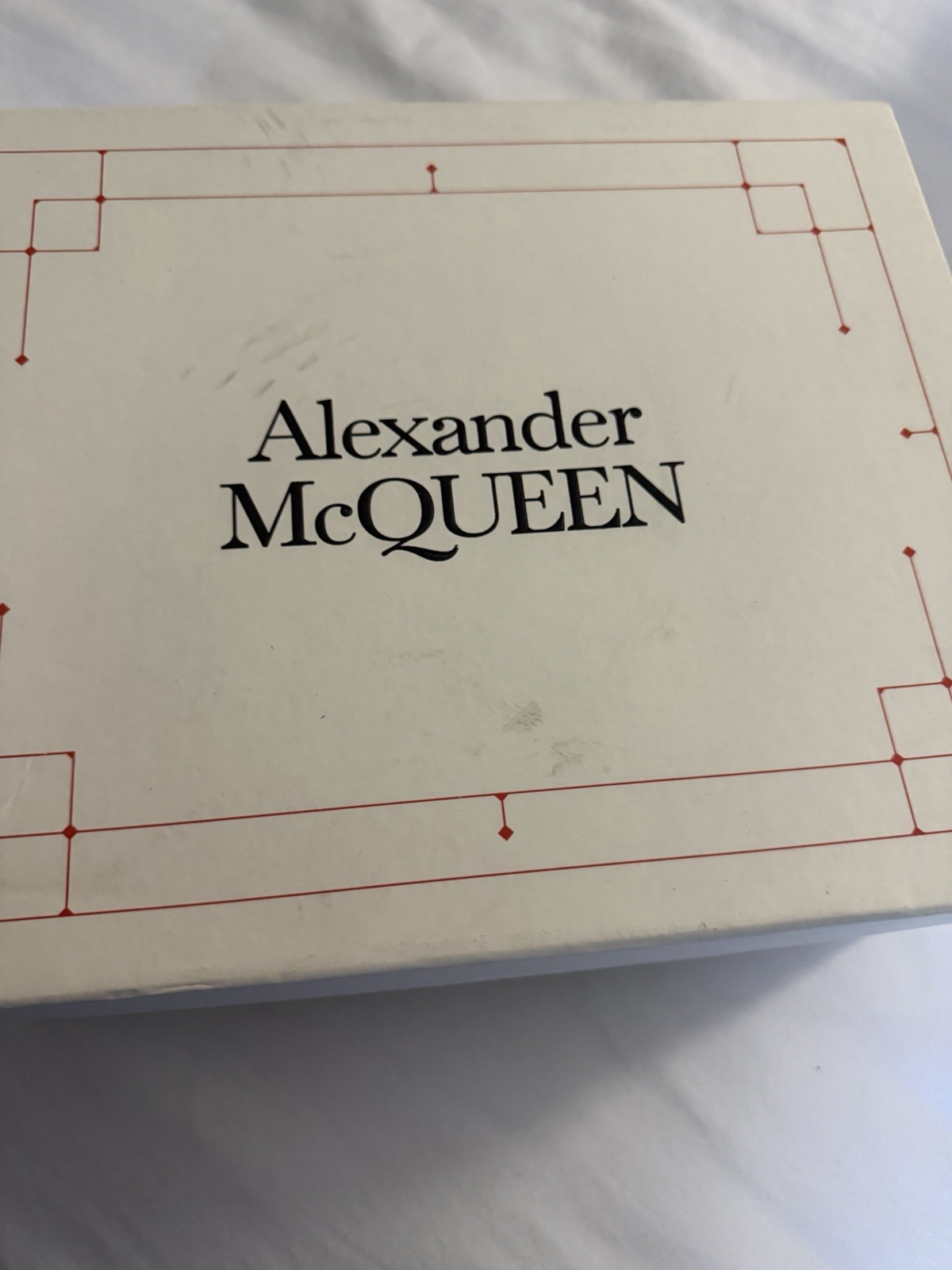 Alexander McQueen Oversized Sneaker White/Black Heel Low Top Lace-Up