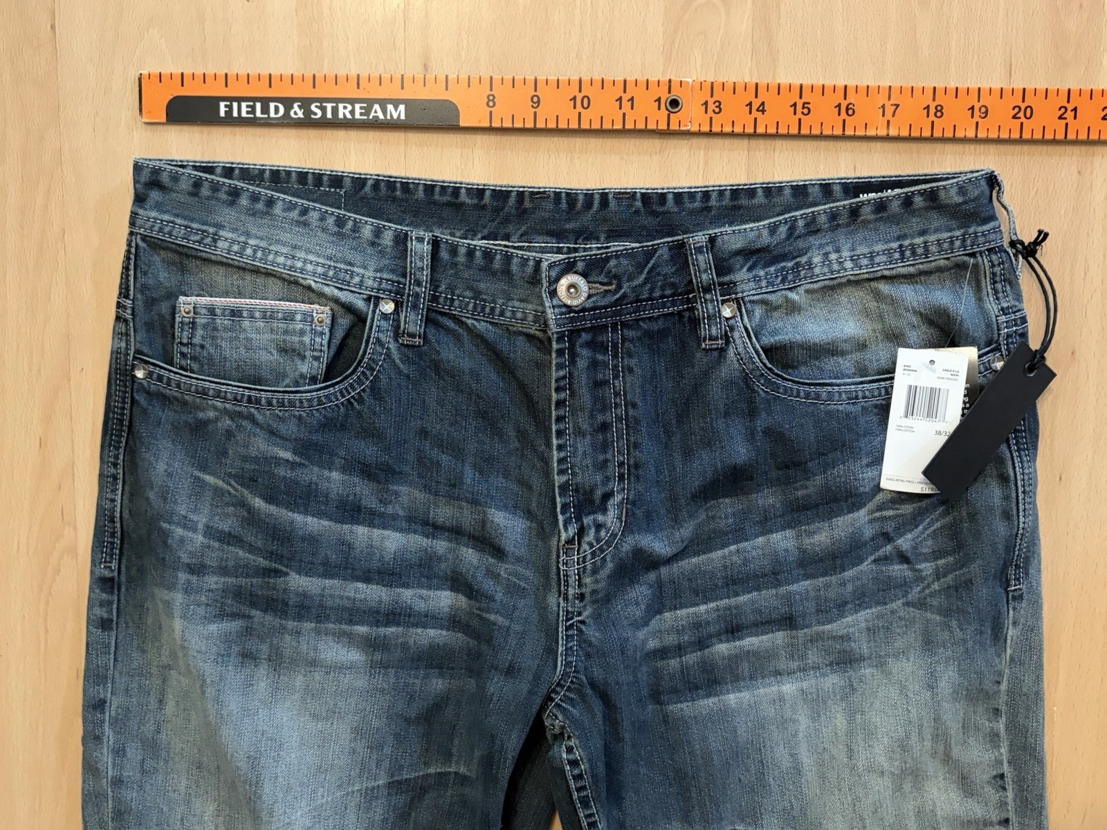 Buffalo David Bitton King Slim Boot Jeans Mens 38X32 (38X30) Dark Wash NWT Denim