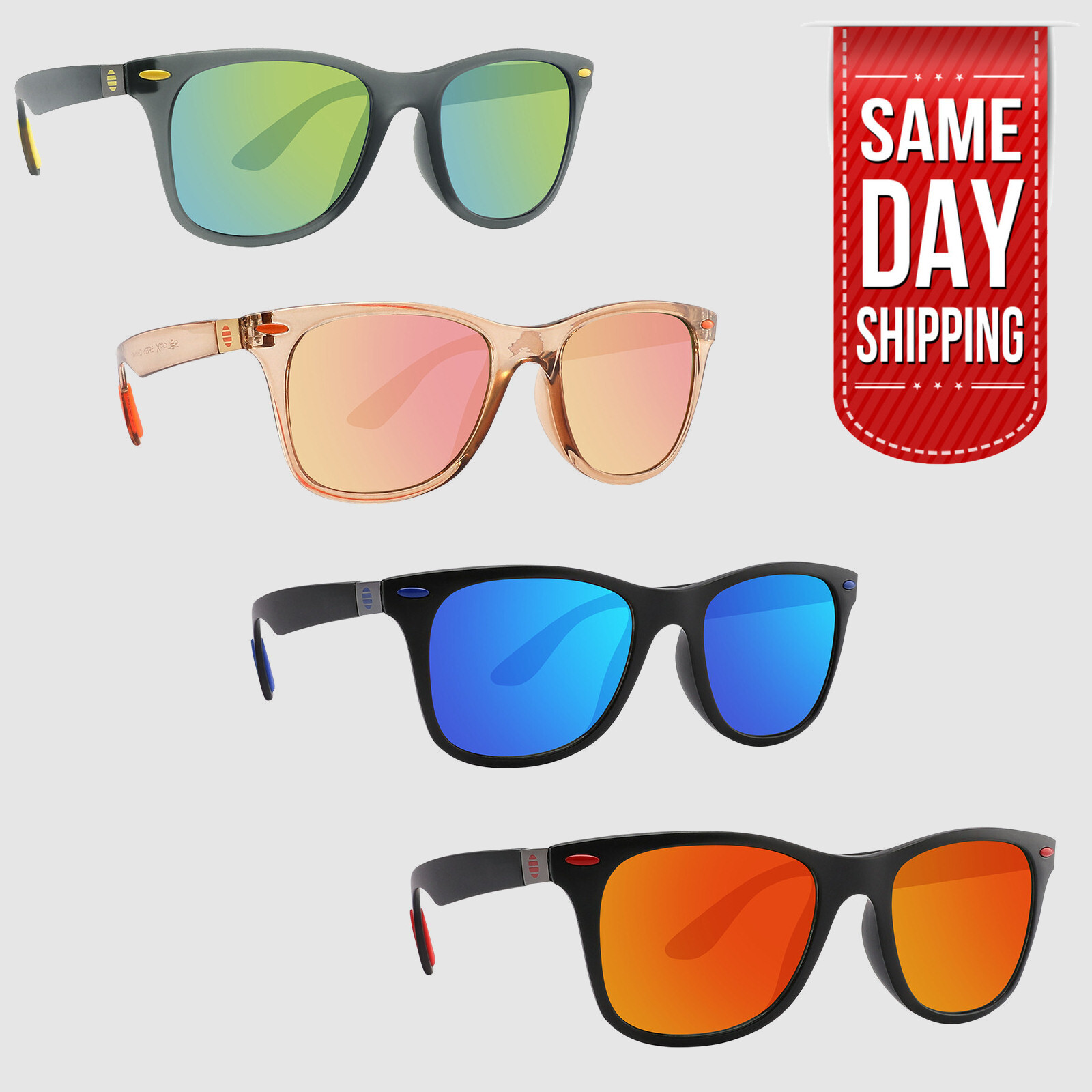 Classic Men Italian Style Square Sunglasses Driving Fishing Sport Glasses