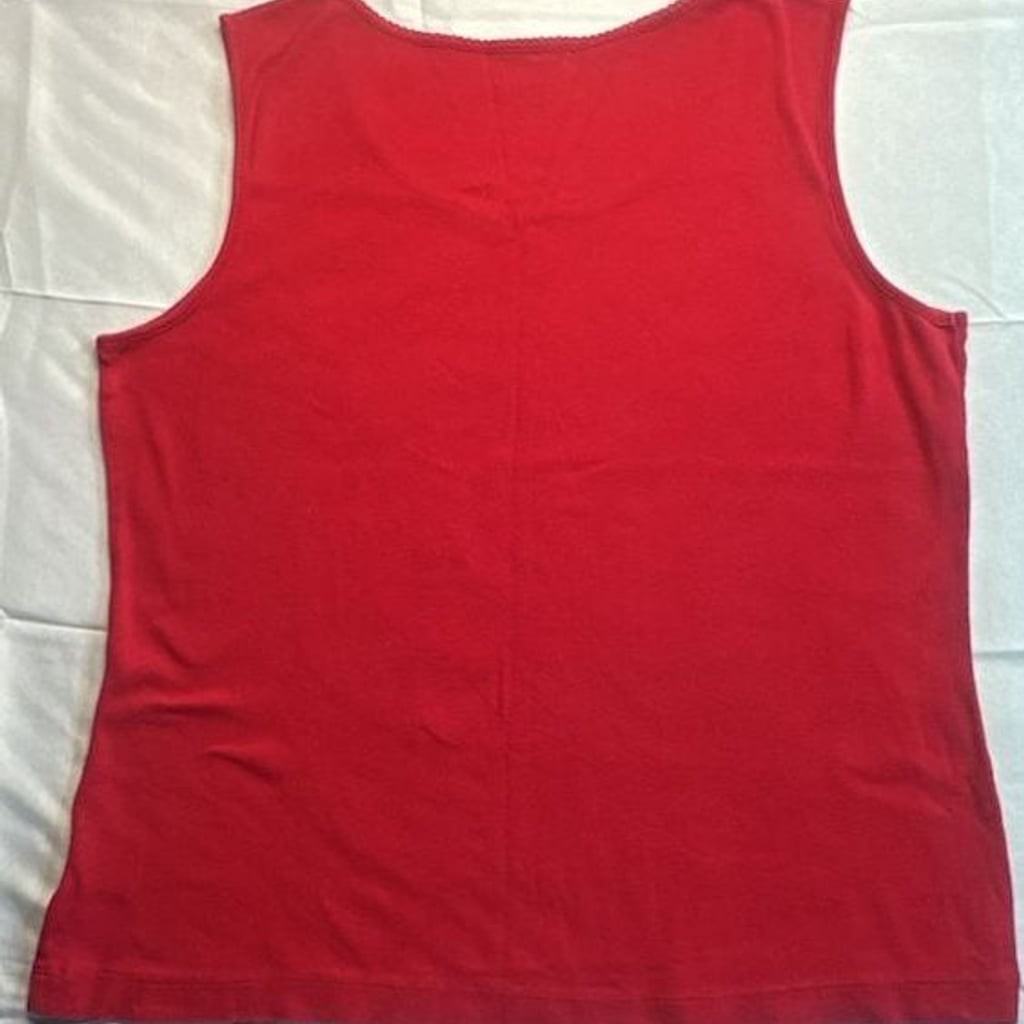 White Stag Womens Red Sleeveless Cotton Tank Top Large 12/14