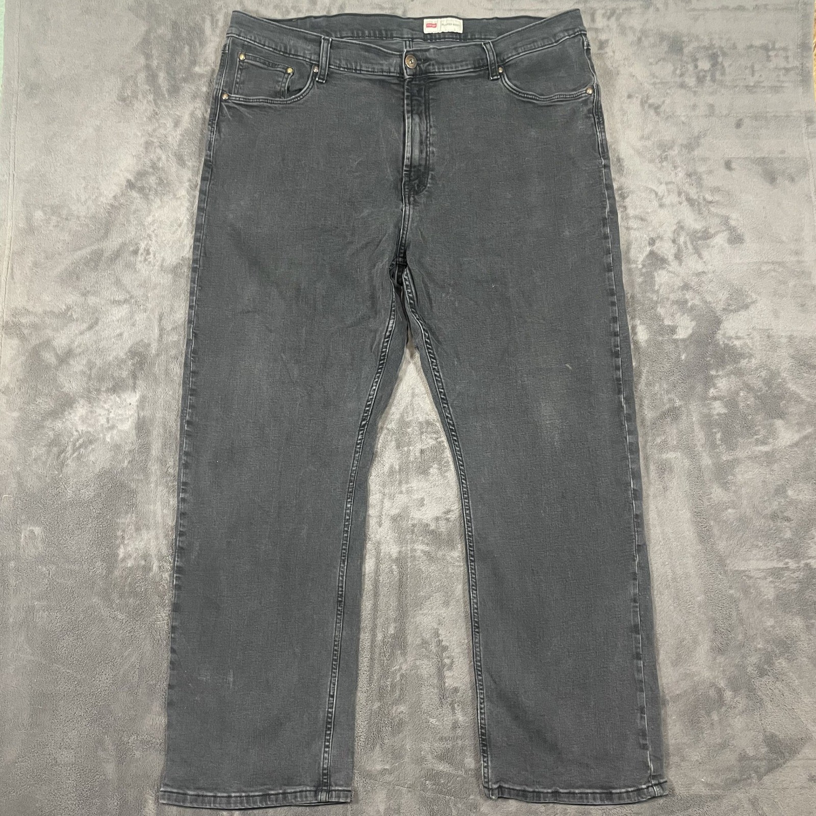 Wrangler Relaxed Boot Jeans 42×30 Black Faded Stretch Denim