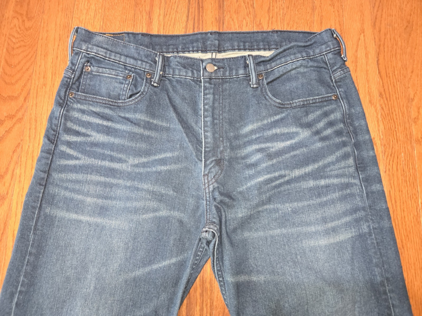 MENS LEVI’S 569 38X30 (FIT 38X28) LOOSE STRAIGHT FIT DARK BLUE JEANS A+ HEM JOB