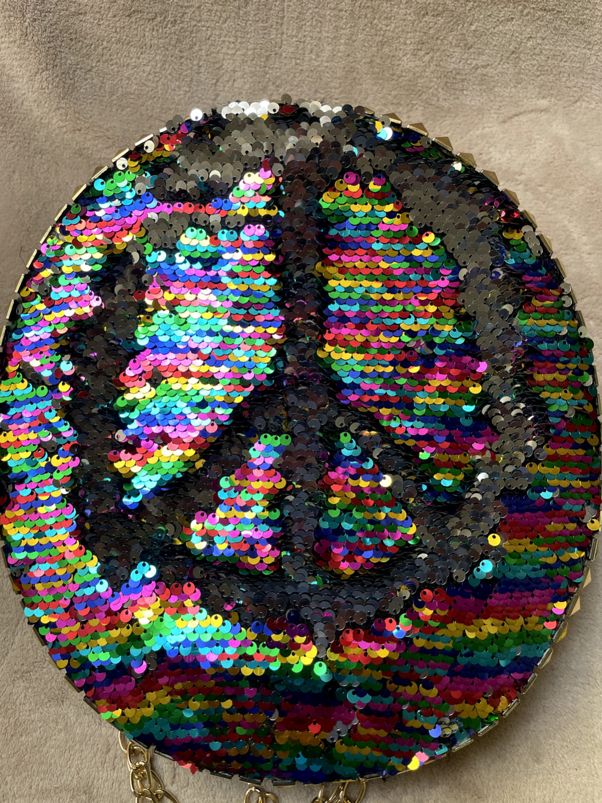 Hat Sequin Festival Military Punk Army Officer Cap 7 3/8″ Inner + Strap + Chains