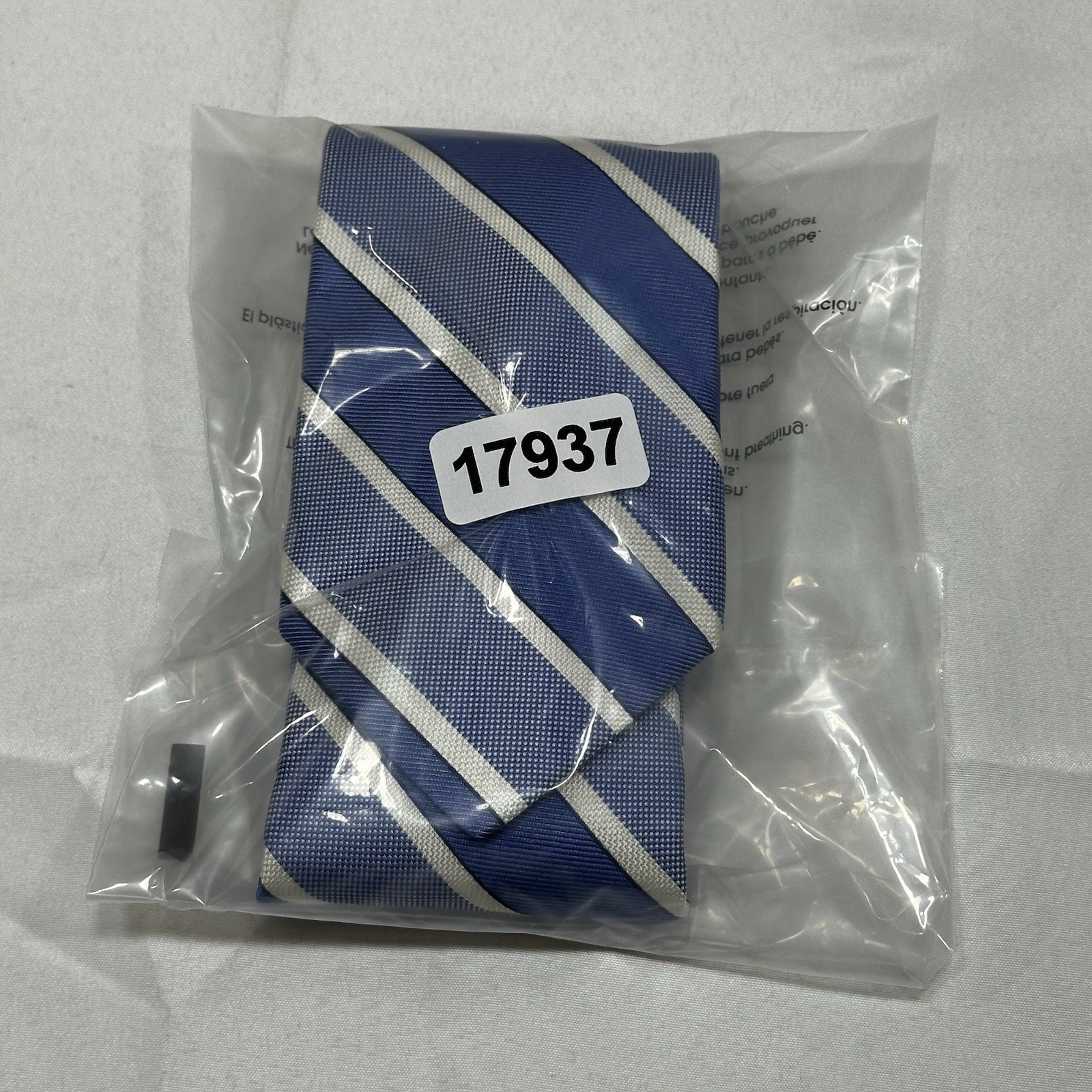 BREUER Men’s 100% Silk Necktie Designer Tie Blue White Striped L: 57” x W:3 1/8”