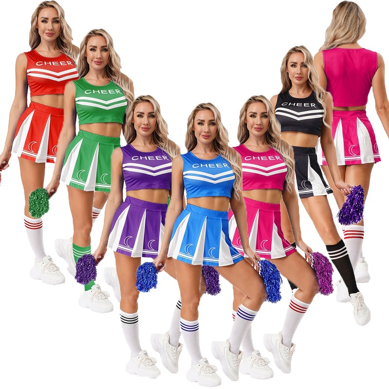 Women’s Cheerleader Costume High School Cheerleading Costume Halloween Dress up
