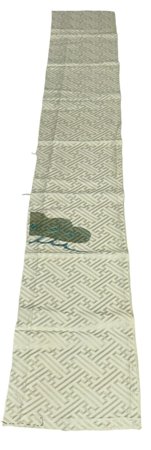 Japanese Vintage Kimono Fabric cloth Boro Silk green Tradition Dirt 57.8×7.48in