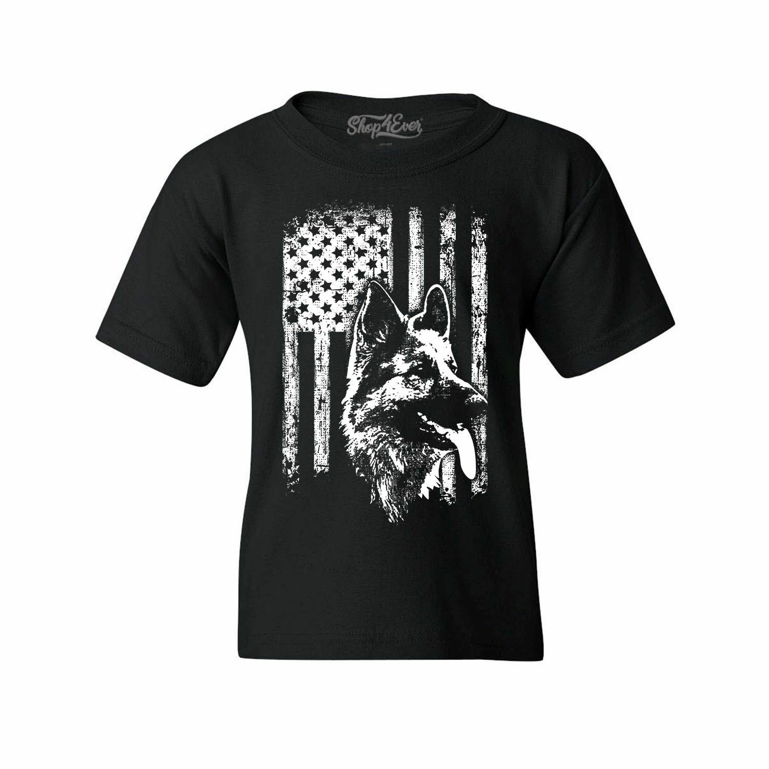 German Shepherd Flag Youth’s T-Shirt Dog Dad Dog Mom Shepard Dad Mom Shirts
