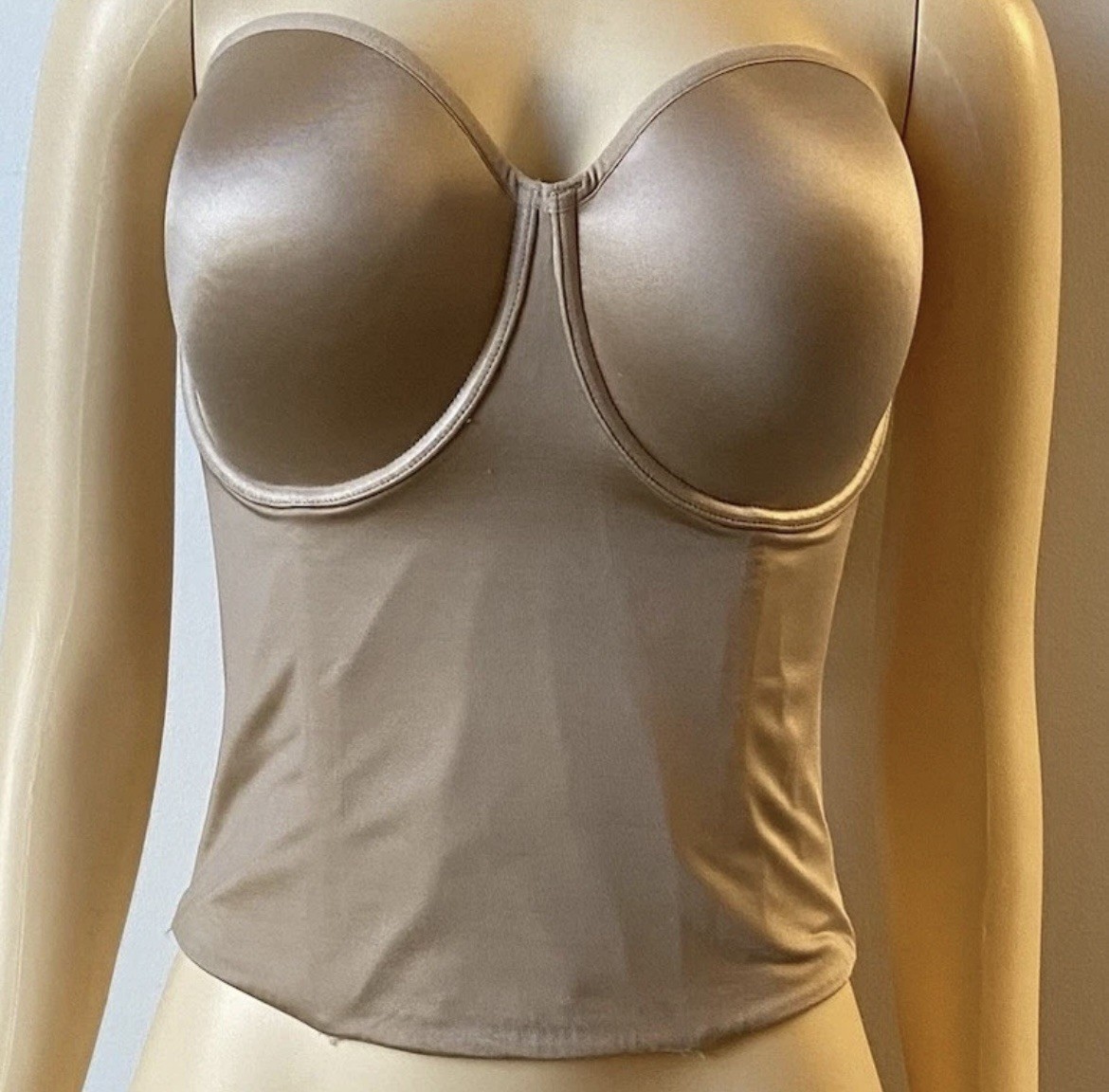 Le Mystere 4029373 Neutral Tan Strapless Shirt Bra 36 DD / E