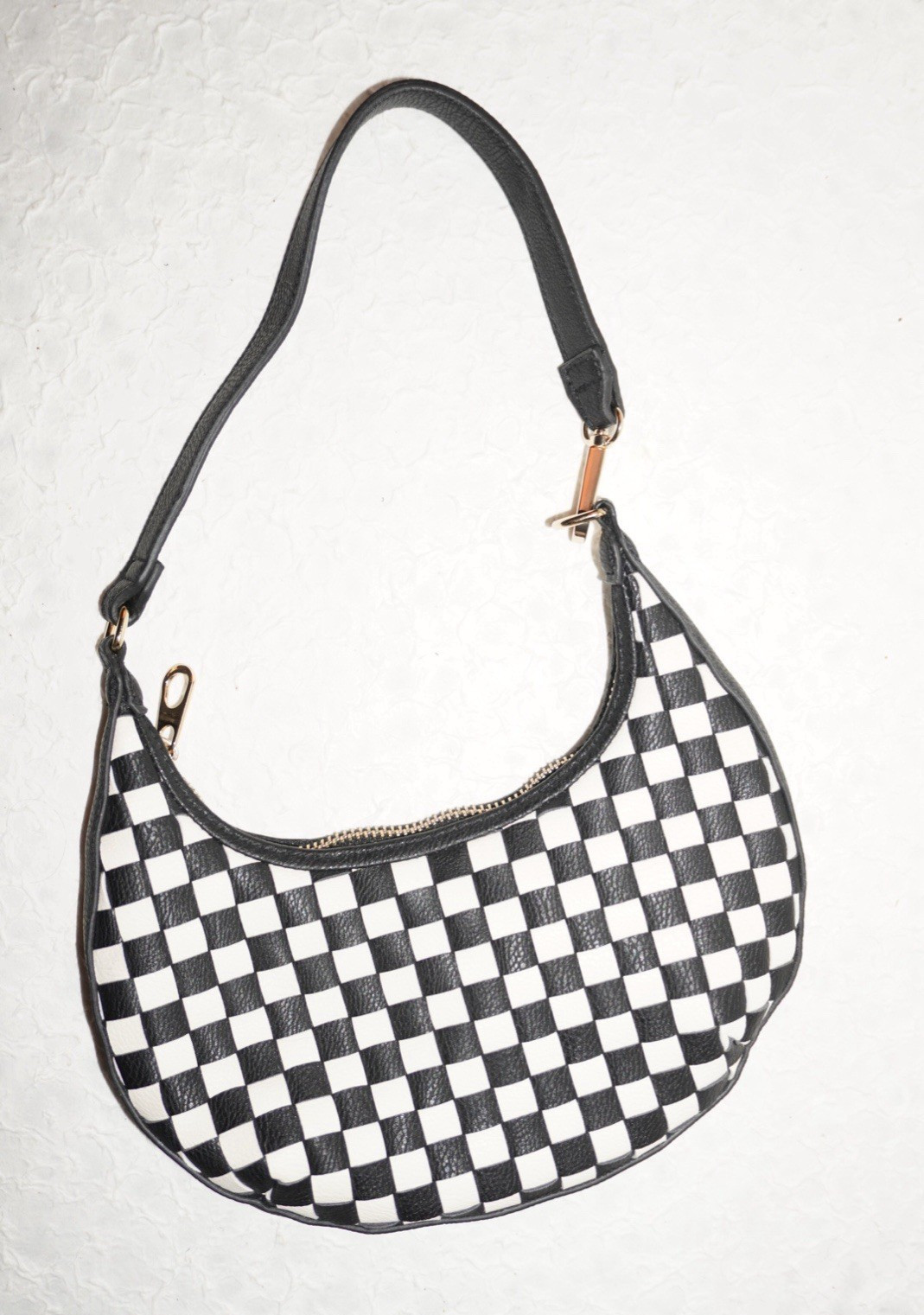 Universal Thread Checkered Crescent Shoulder Bag Y2K New Without Tags