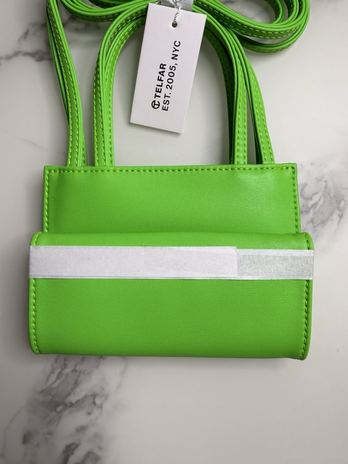 TELFAR Shopping Bag Highlighter Green Small Designer Bag