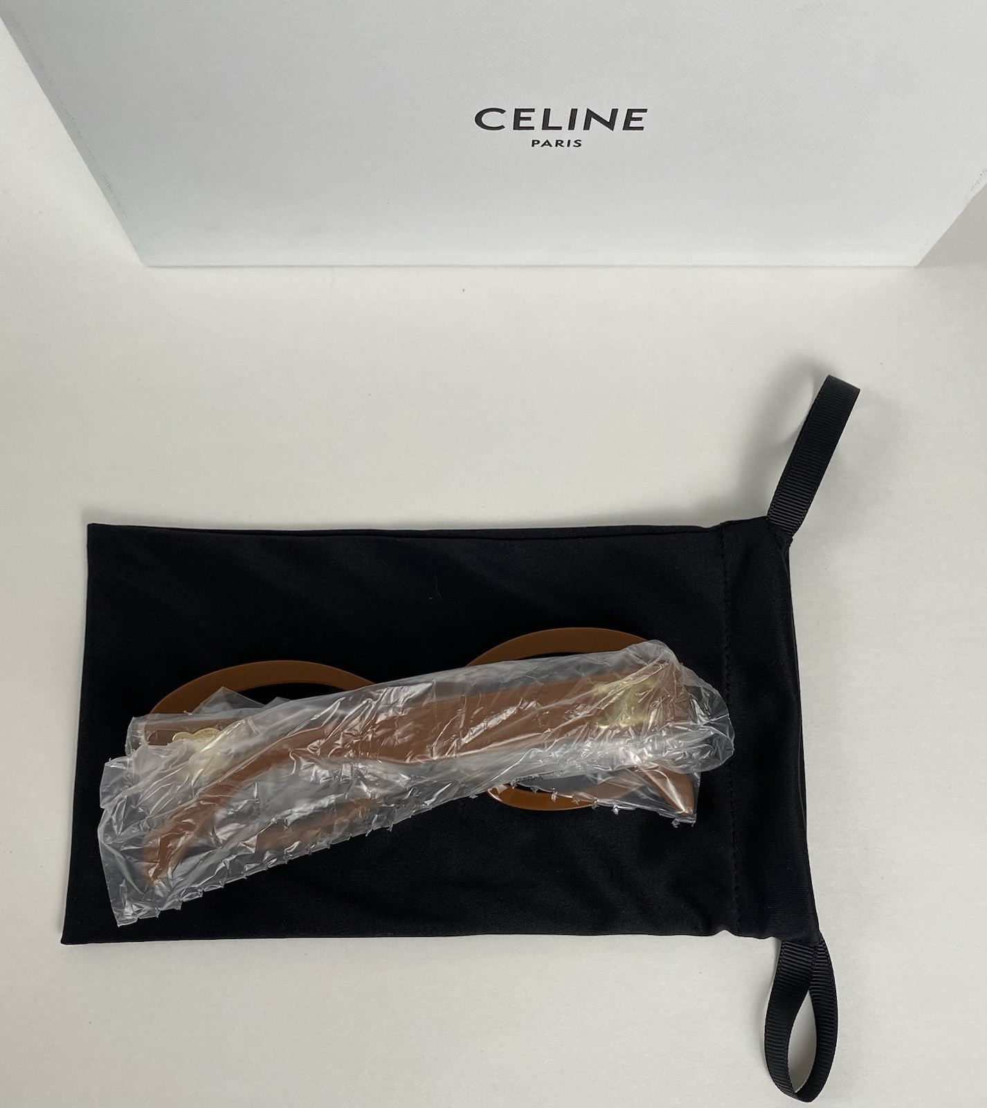 CELINE Triomphe CL40194U Oval Sunglasses Brown Italy w/Full Set Logo