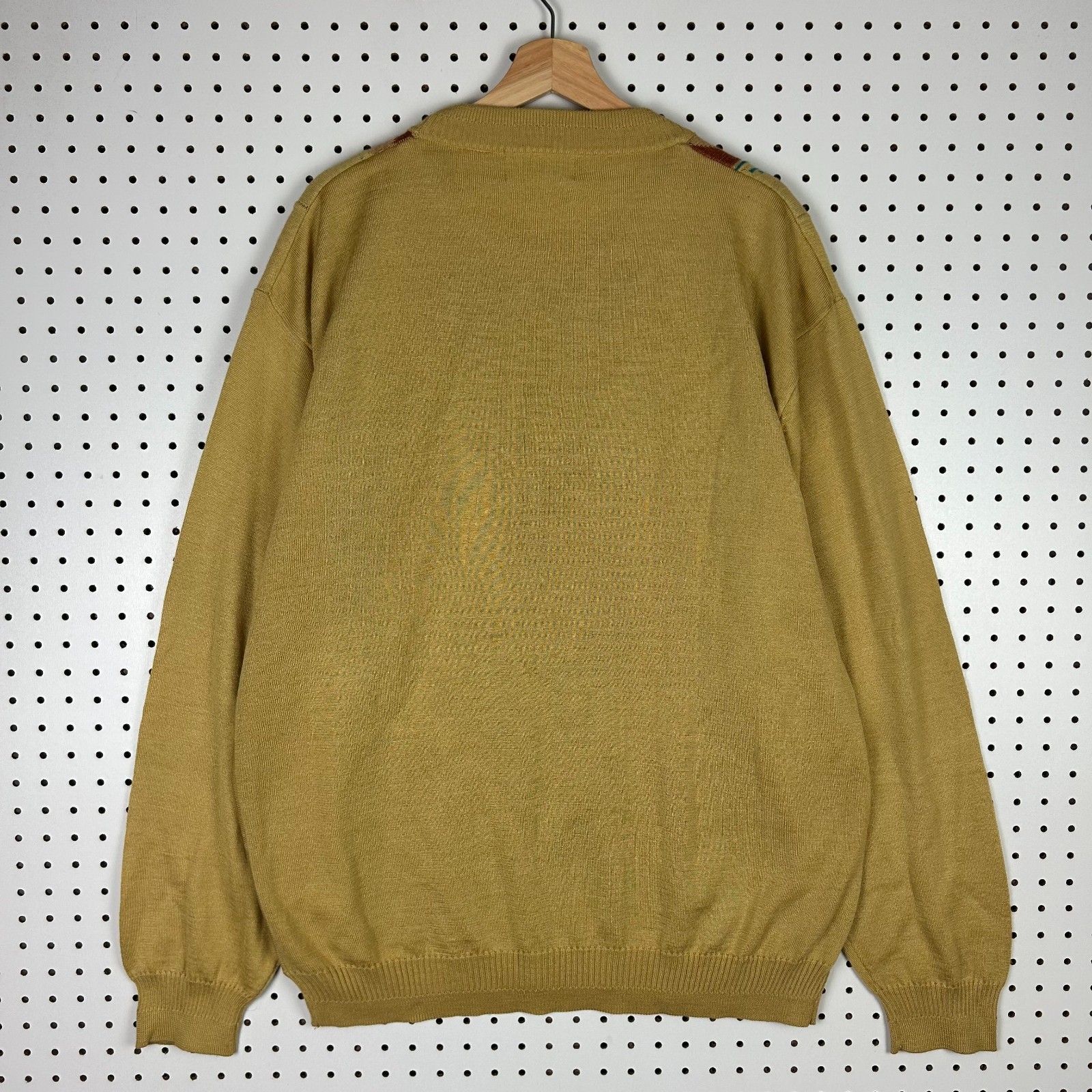90s Colorful COOGI STYLE Sweater XL Gold Multicolor Hip Hop Leather Falcone Y2K