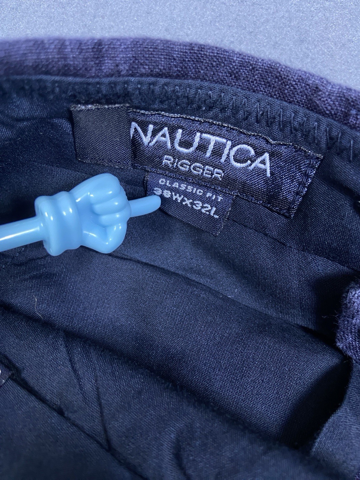 Nautica Rigger Linen Mens 38×32 (Measures 31) Navy Blue Pleated Pants Nautical