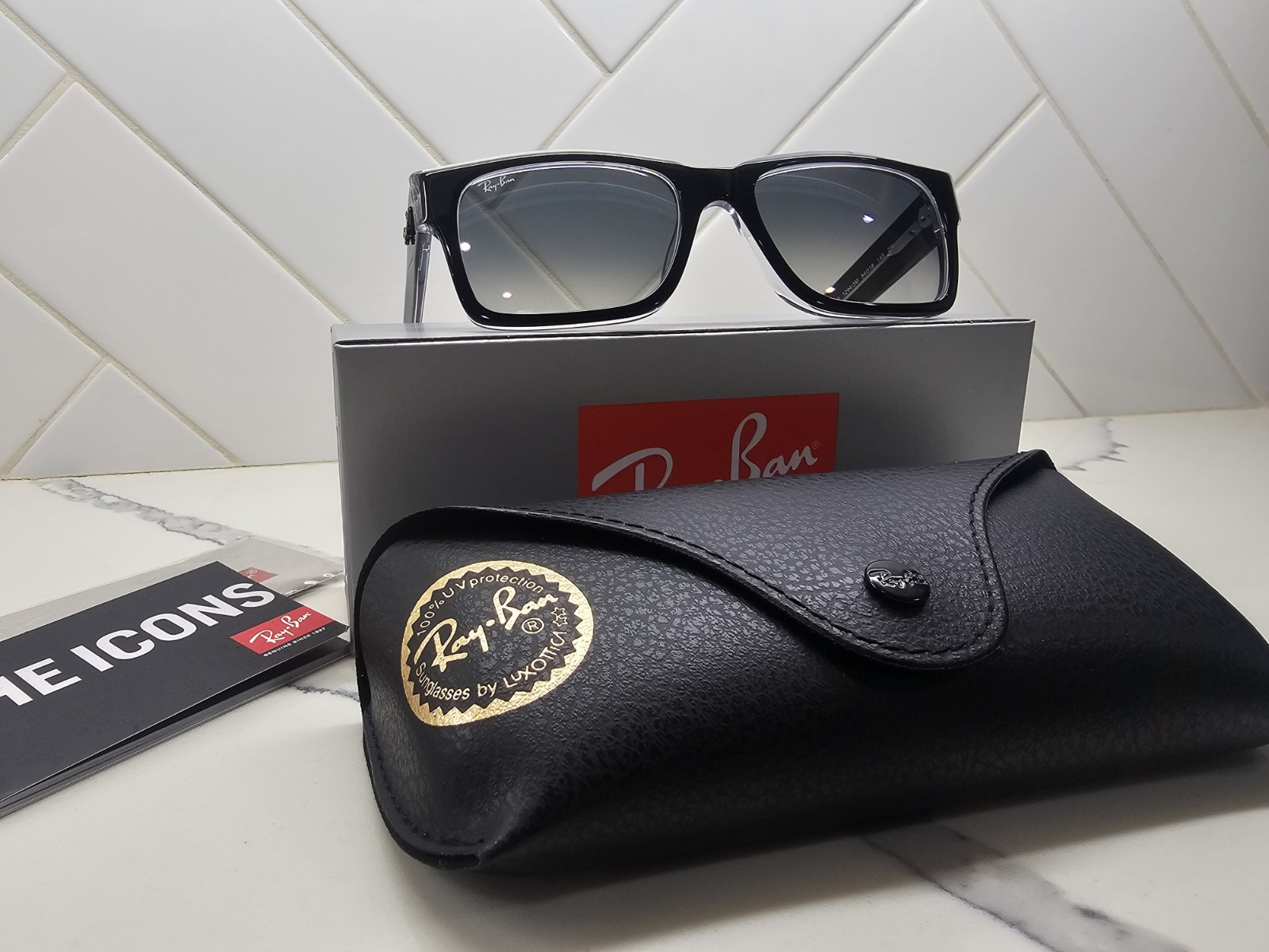 NEW Ray-Ban Inverness Transparent Black Blue Gradient Sunglasses RB2191 TRENDY