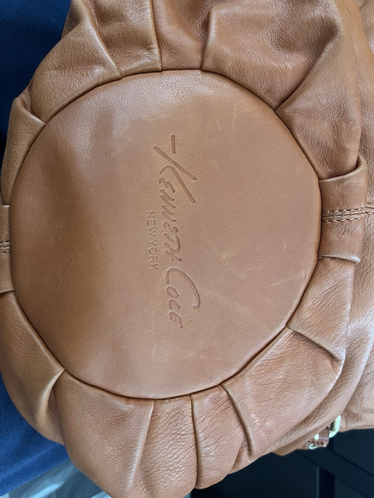 Kenneth Cole Orange Leather Hobo Bag Purse Shoulder Bag