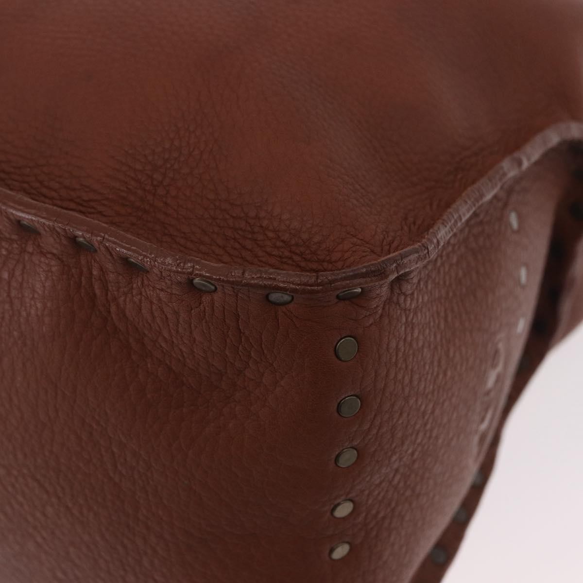 CELINE Boogie bag Hand Bag Leather Brown Auth 183952A