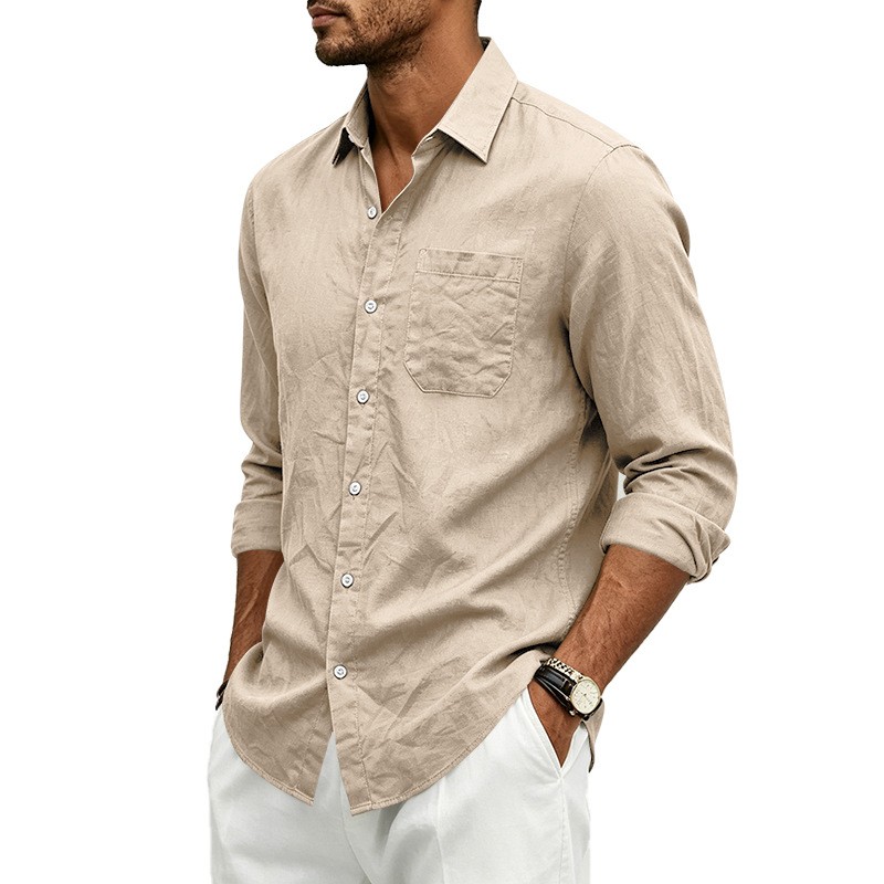 Summer Autumn Loose Lapel Men’s Casual Shirt