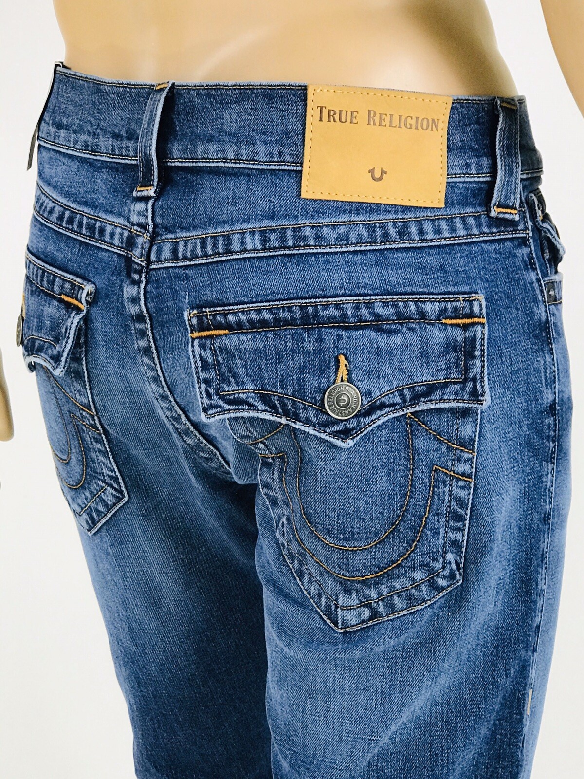 ITALIAN Fabric True Religion Men Jeans Ricky 30 32 33 34 36 38 40 Blue Denim