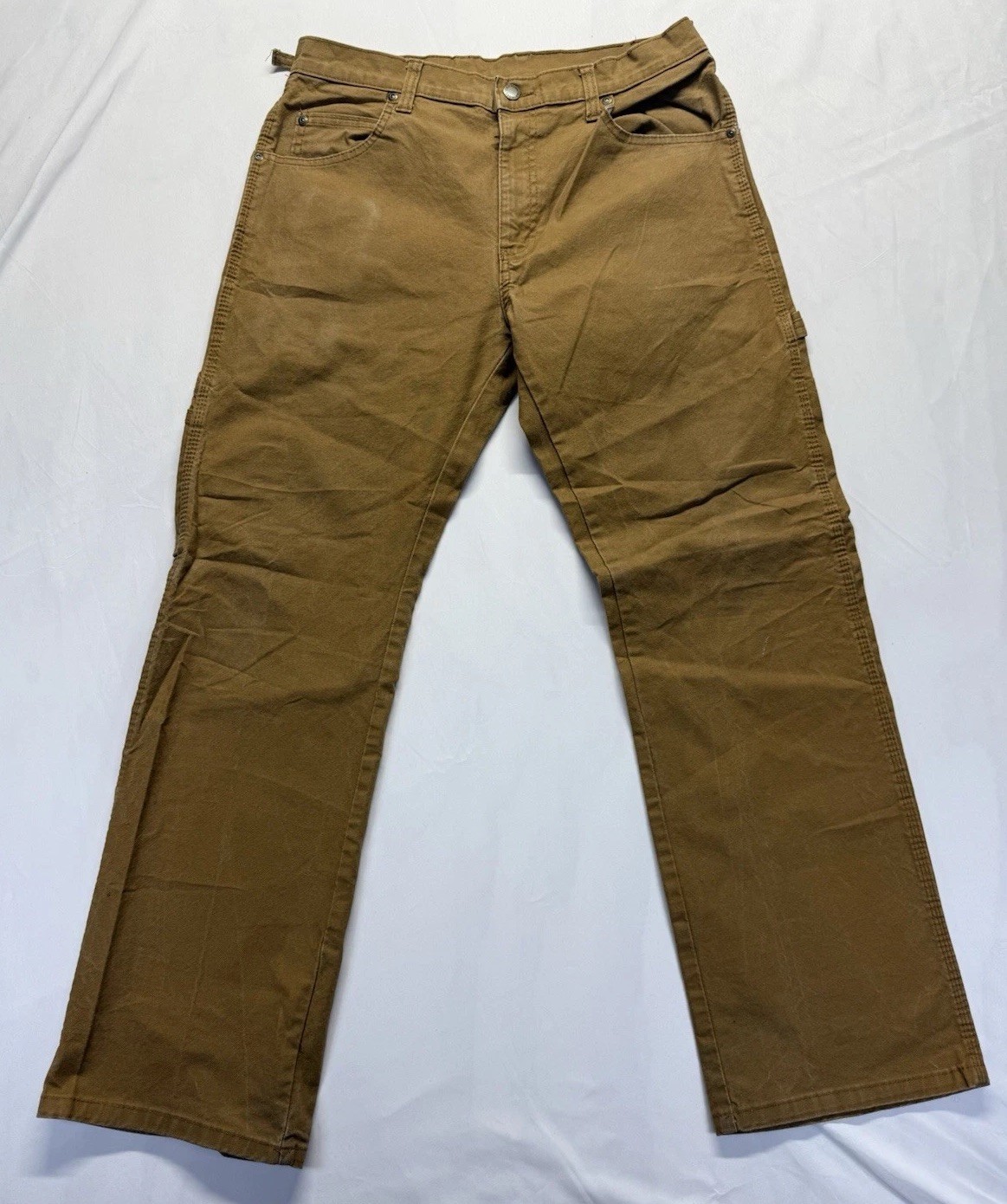 Dickies Pants Mens 32×30 Brown Canvas Carpenter Relaxed Hammer Loop Workwear