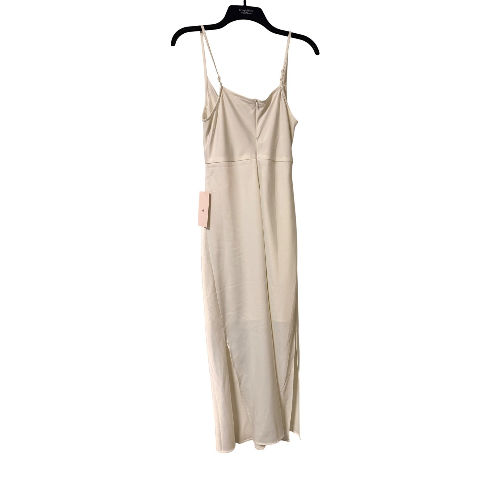 NWT BHLDN Cali Satin Cowl Neck Midi Slip Dress Ivory Size 4