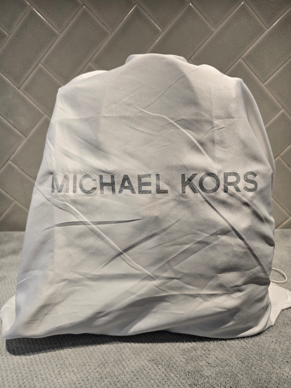 NWT Michael Michael Kors Gramercy Tan Leather/MK Logo Satchel w/ Nailhead Studs